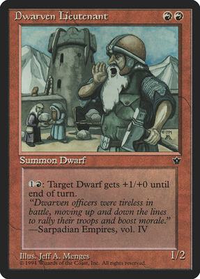 Dwarven Lieutenant card from Fallen Empires