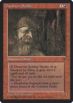 Dwarven Soldier (Alexander) card from Fallen Empires