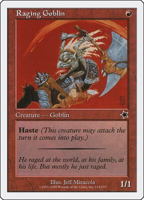 Raging Goblin card from Starter 1999