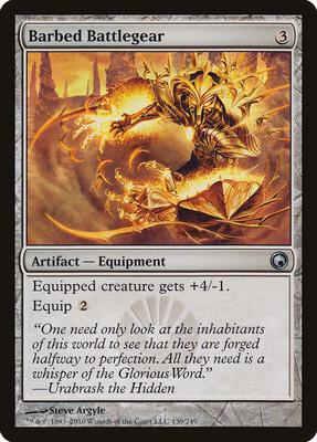 Barbed Battlegear card from Scars of Mirrodin