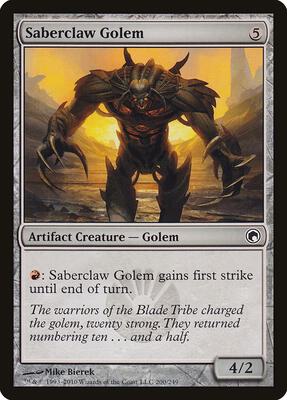 Saberclaw Golem card from Scars of Mirrodin