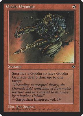 Goblin Grenade (Spencer) card from Fallen Empires