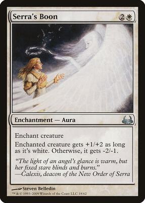 Serra's Boon card from Duel Decks: Divine vs. Demonic