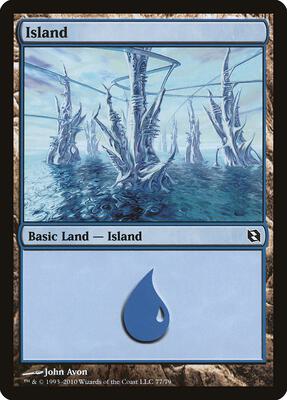 Island (77) card from Duel Decks: Elspeth vs. Tezzeret