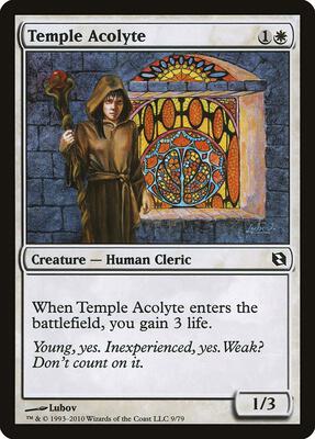 Temple Acolyte card from Duel Decks: Elspeth vs. Tezzeret