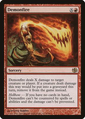 Demonfire card from Duel Decks: Jace vs. Chandra