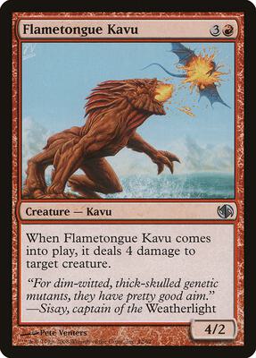 Flametongue Kavu card from Duel Decks: Jace vs. Chandra