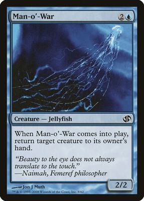 Man-o'-War card from Duel Decks: Jace vs. Chandra