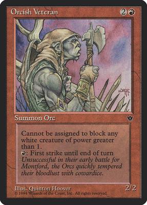 Orcish Veteran (Hoover) card from Fallen Empires