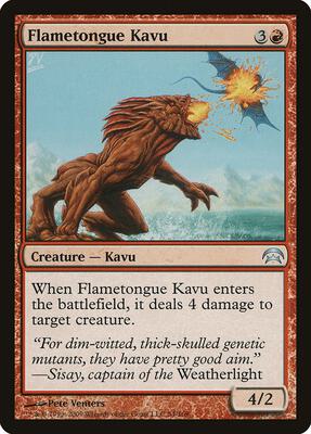 Flametongue Kavu card from Planechase