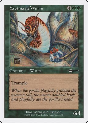 Yavimaya Wurm card from Beatdown Box Set
