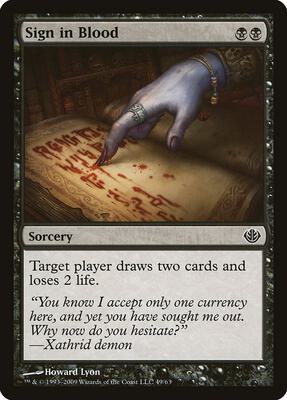 Sign in Blood card from Duel Decks: Garruk vs. Liliana
