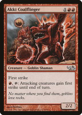 Akki Coalflinger card from Duel Decks: Elves vs. Goblins