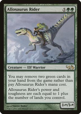 Allosaurus Rider card from Duel Decks: Elves vs. Goblins