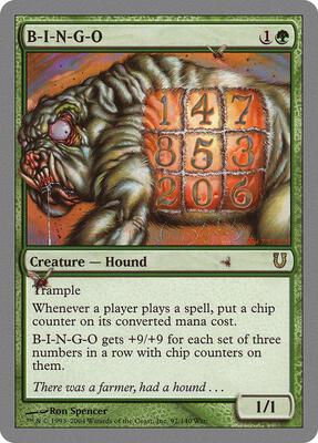 B-I-N-G-O card from Unhinged
