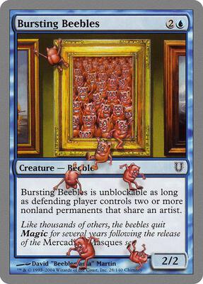 Bursting Beebles card from Unhinged