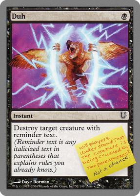 Duh card from Unhinged