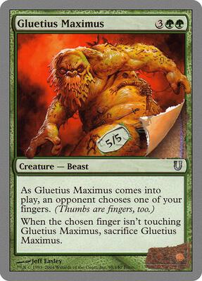Gluetius Maximus card from Unhinged