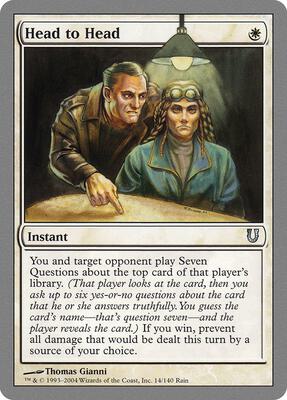 Head to Head card from Unhinged