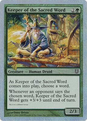 Keeper of the Sacred Word card from Unhinged