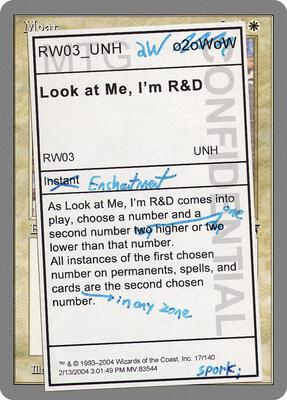Look at Me, I'm R&D card from Unhinged