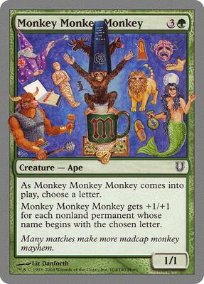 Monkey Monkey Monkey card from Unhinged