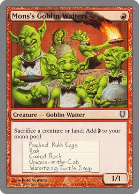 Mons's Goblin Waiters card from Unhinged