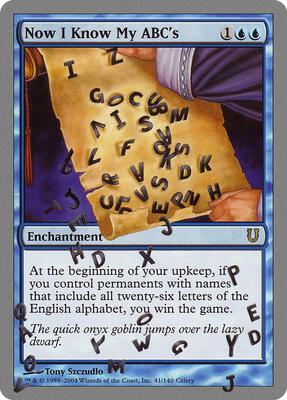 Now I Know My ABC's card from Unhinged
