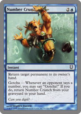 Number Crunch card from Unhinged