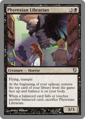 Phyrexian Librarian card from Unhinged