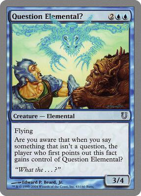 Question Elemental? card from Unhinged