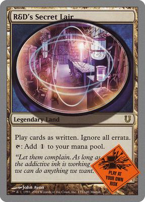 R&D's Secret Lair card from Unhinged