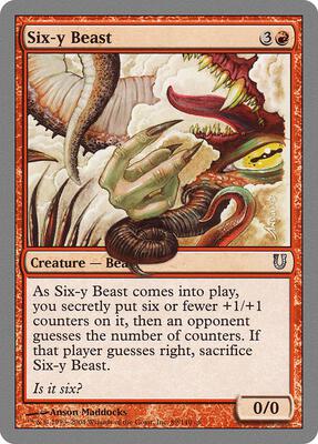 Six-y Beast card from Unhinged