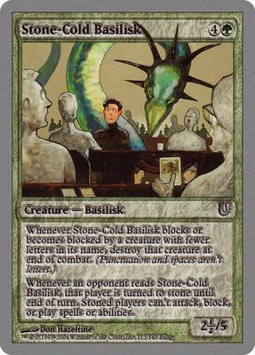 Stone-Cold Basilisk card from Unhinged