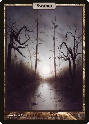 Swamp - Full Art card from Unhinged