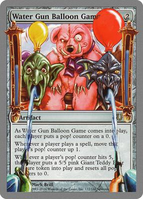 Water Gun Balloon Game card from Unhinged