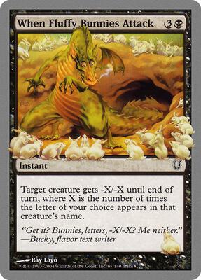 When Fluffy Bunnies Attack card from Unhinged