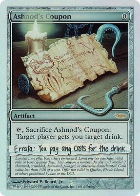 Ashnod's Coupon card from Arena Promos