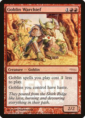 Goblin Warchief (2006) card from FNM Promos