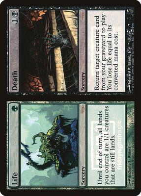 Life // Death card from FNM Promos