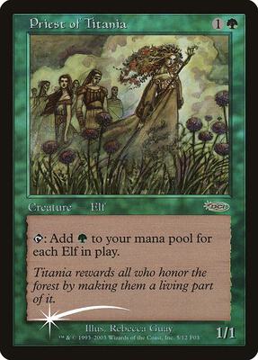 Priest of Titania card from FNM Promos