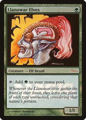 Llanowar Elves card from WPN & Gateway Promos