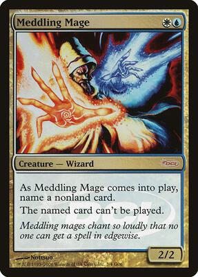 Meddling Mage card from Judge Promos