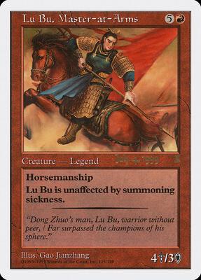 Lu Bu, Master-at-Arms (Singapore 7/4/99) card from Prerelease Cards