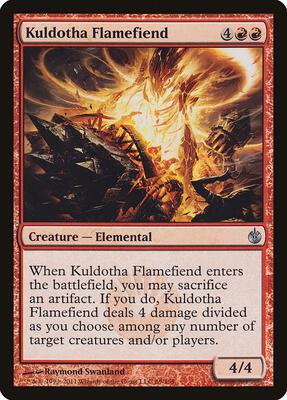 Kuldotha Flamefiend card from Mirrodin Besieged