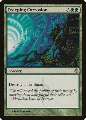 Creeping Corrosion card from Mirrodin Besieged