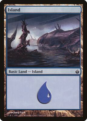 Island (148) card from Mirrodin Besieged