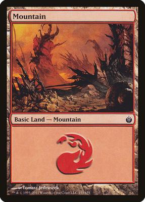 Mountain (153) card from Mirrodin Besieged