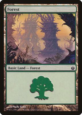Forest (154) card from Mirrodin Besieged
