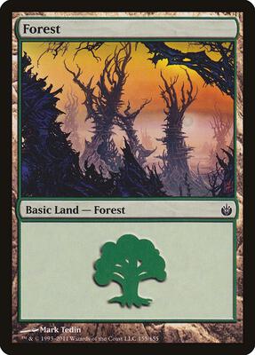 Forest (155) card from Mirrodin Besieged
